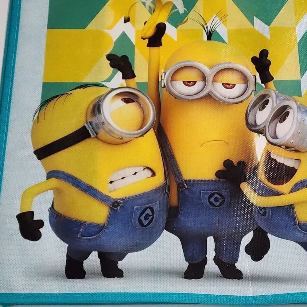 Despicable Me Teal & Yellow Minions Tote Halloween Trick or Treat Bag NEW